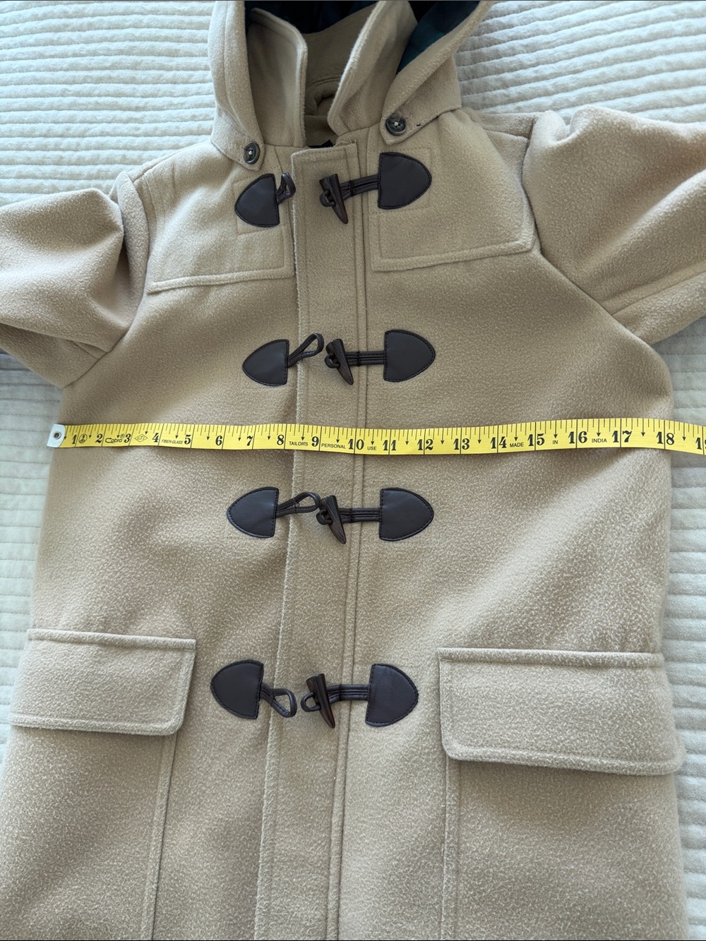 Brooks Brothers Camel Tan Wool Toggle Coat with Hood Size 12. Trench coat 🧥 - Picture 11 of 16